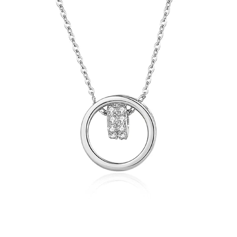 Collar aro clásico mini  platino