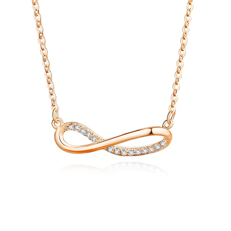 Collar infinito plata rosa