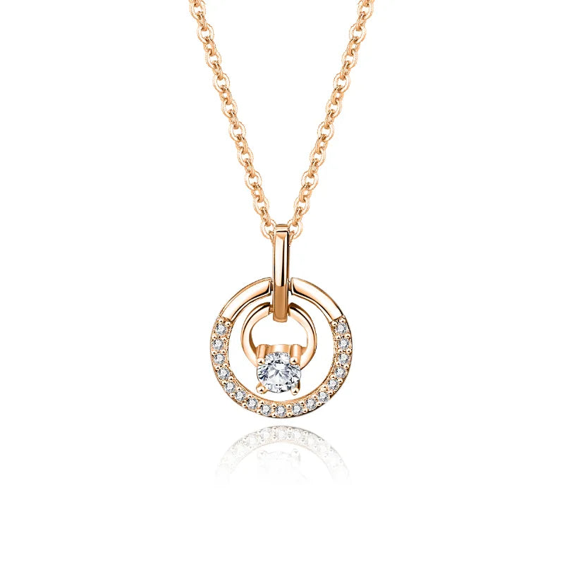 Collar aro clásico plata rosa
