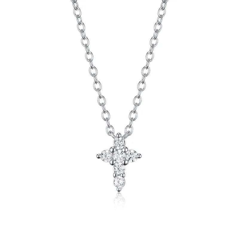 Collar cruz mini platino
