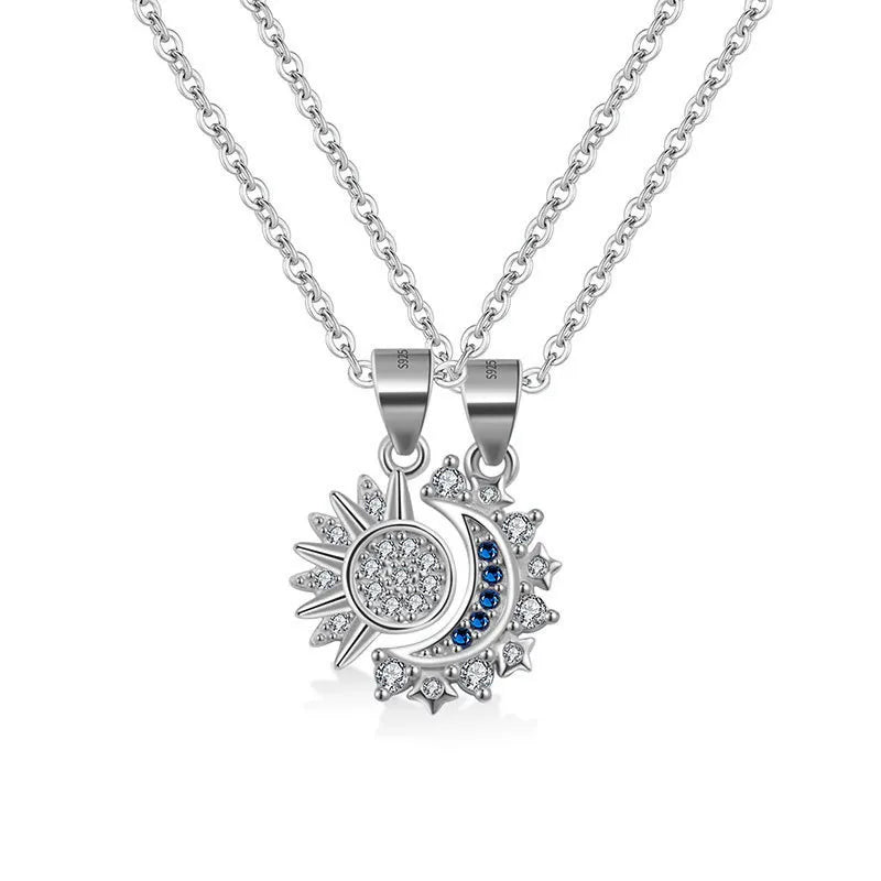 Set de collares sol y luna platino