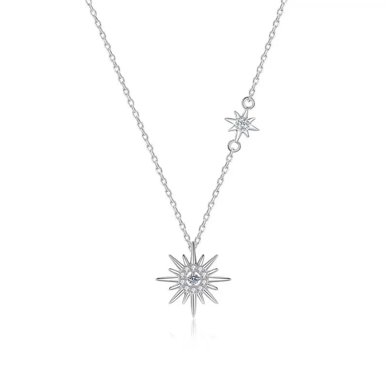 Collar estrellas morganita sintética platino