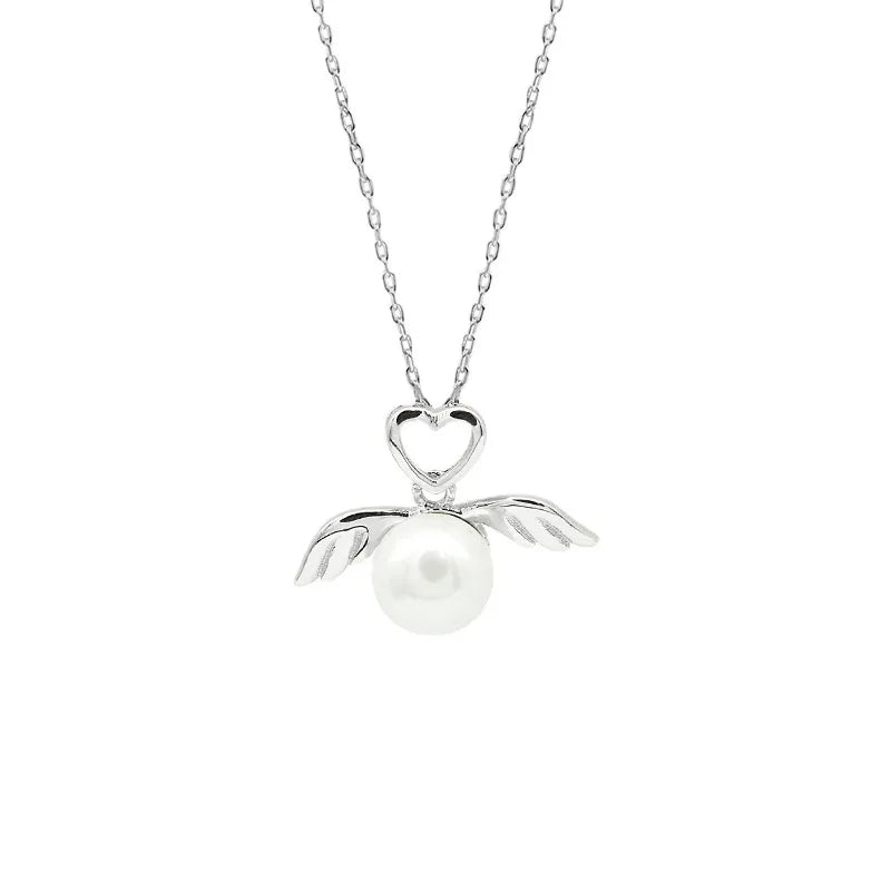 Collar perla con alas